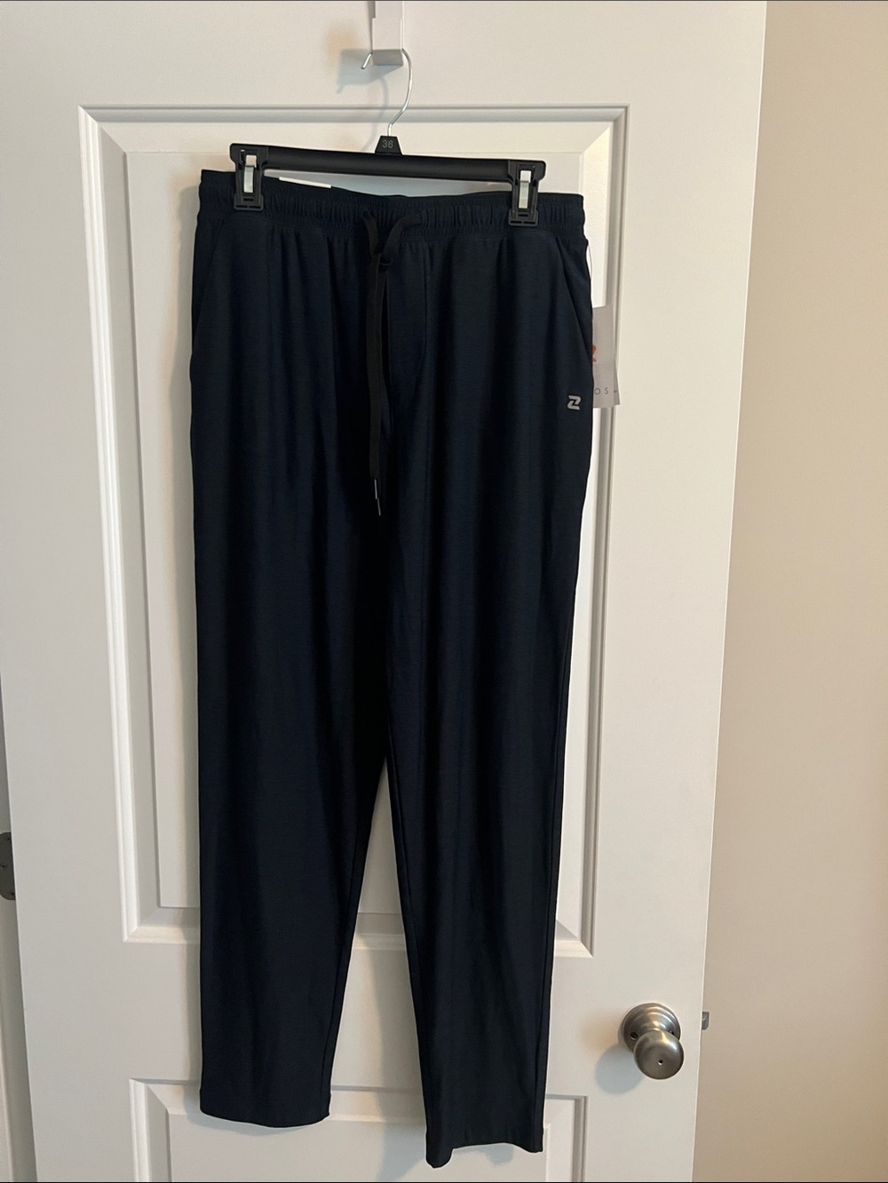ZELOS Men's Black Athletic Sweatpants with Drawstring